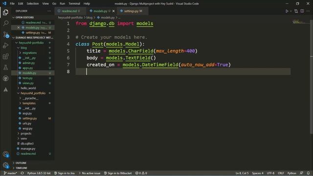 Django में ब्लॉग एप कैसे बनाये building a blog application with django with Hey Sushil