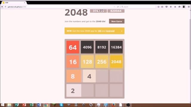 2048 AI completing game, Scores 743,216