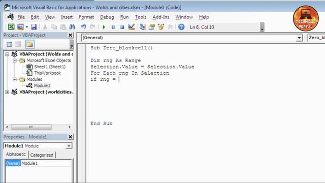 Replace Blank cells with required text using VBA | Excel Ready To Use VBA Short Code |