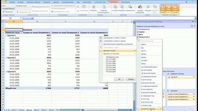 Сводные таблицы MS Excel
