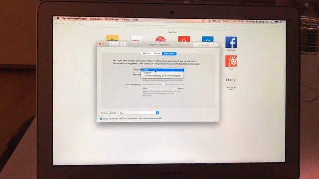 Night Shift Modus beim Macbook Macbook Air Macbook Pro Neue Night Shift Mode Demo aktiviert DIY