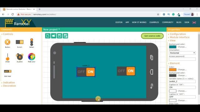 How to control LED through  Android Mobile phone App Using ESP8266 RemoteXY