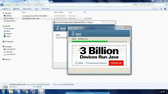 Java Tutorial - Installing JDK 1.8 on windows 7 and setting workspace using the Eclipse IDE