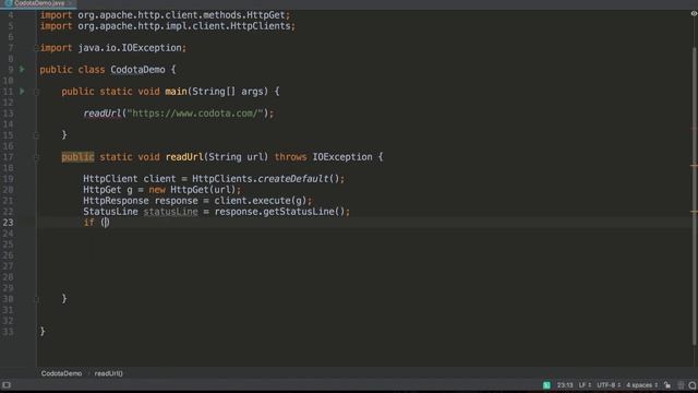 Codota in Action: Codota completing code for Apache HttpClient API