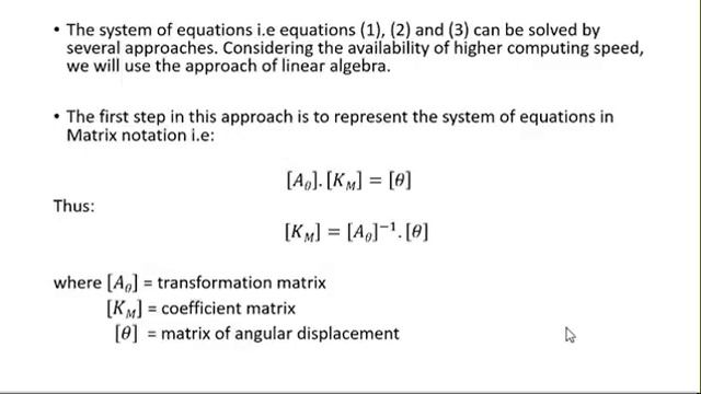Synthesis of Linkages   Freudenstein Equation
