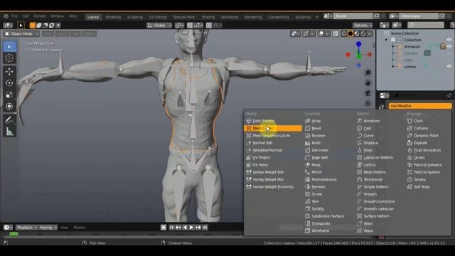BLENDER 2.81 устраняем проблемы с одеждой персонажа