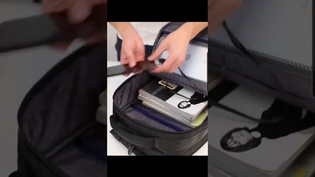 Рюкзак для Ноутбука 15"6 из влагоотталкивающей ткани. Рюкзак из ЭкоКожи. Кожаный Рюкзак Мужской