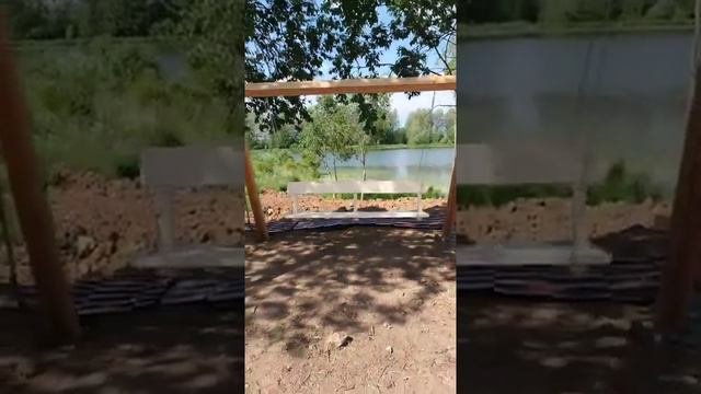 Качели из остатков профилированного бруса своими руками
