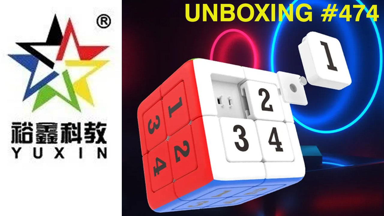 Unboxing №474 Куб Пятнашки 2х2 | YuXin 2x2x2 Magnetic Sliding Tile Cube | Number Klotski 2x2x2