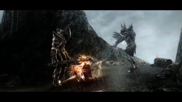 Skyrim Battles - The Ebony & Daedric Warrior vs Talos & The Dovahkiin [Legendary Settings]