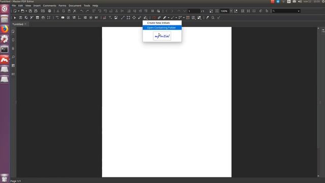 Create initals with Master PDF Editor