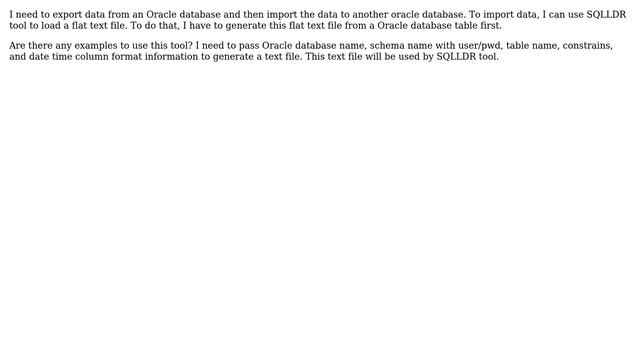 Examples of Exp tool to export data from Oracle db table to text file
