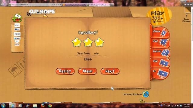 Play Cut the Rope Game on computer laptopdesktop - Free