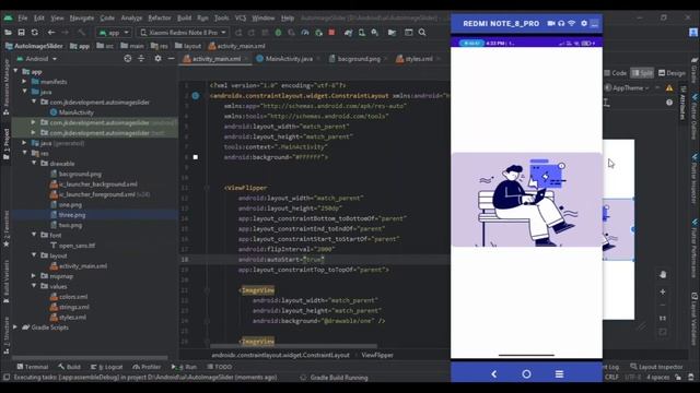 Auto Image Slider With ViewFlipper Android Studio Tutorial || Automatic Image Slider