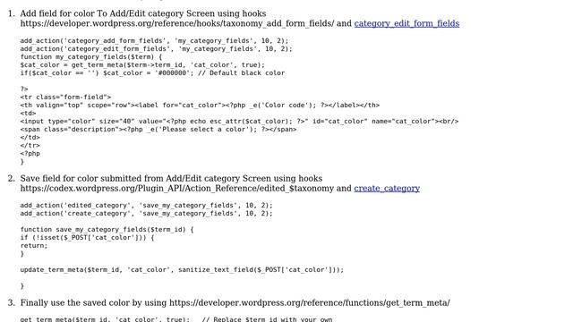 Wordpress: Custom color for each category name (2 Solutions!!)