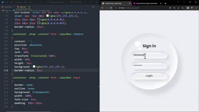 Liquid Drop Login Page Using Html & Css | Water Drop Effect