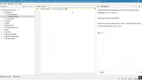 Learn Python in PyCharm Edu | EduTools Plugin | checkio