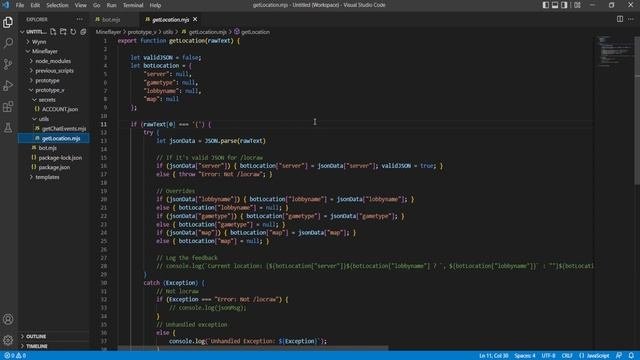 Minecraft Hypixel Bot Using Mineflayer.js Template