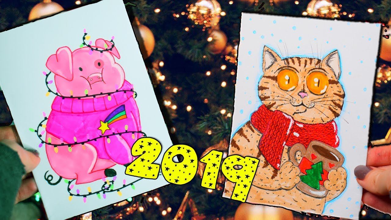 6 DIY МИЛЫХ ОТКРЫТОК НА НОВЫЙ ГОД СВОИМИ РУКАМИ  ПОДАРКИ НА НОВЫЙ ГОД СВОИМИ РУКАМИ