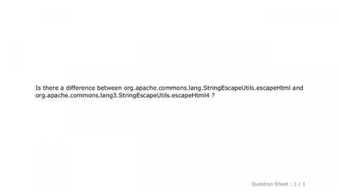 HTML : StringEscapeUtils escapeHtml