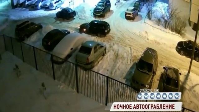 Автоворы попали на камеры наружного видеонаблюдения
