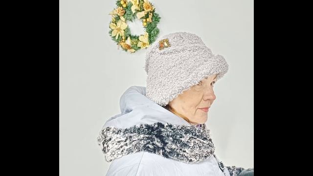 Серая шляпка /  Сшита мною вручную / Искусственный мех