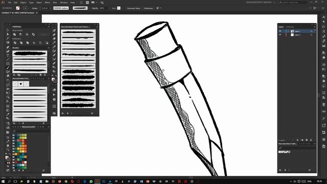 Steal My Brush!  NecroArchitect Pencil  Charcoal Brush for Adobe Illustrator and Affinity Designe