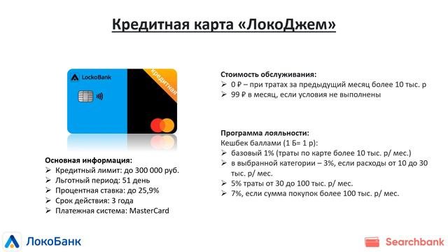 Обзор кредитных карт Локо-банка от Searchbank.ru