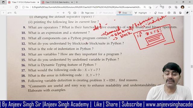 2 Class 11 Informatics Practices Ch 3 Python Fundamentals - Solution of Sumita Arora Exercise Q6-20