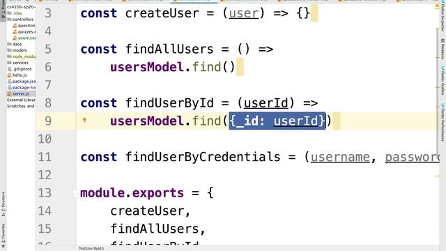 Retrieving a user with findById from Mongo DB cs4550 sp20 12217