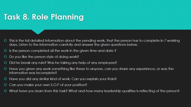 Listening Skills Video Part 2. Exercise from 6 to 10.