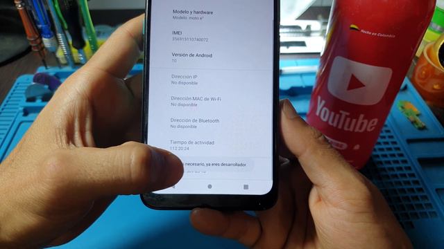 como activar depuración USB no carga, no reconoce pc, error. motorola moto e7 fácil