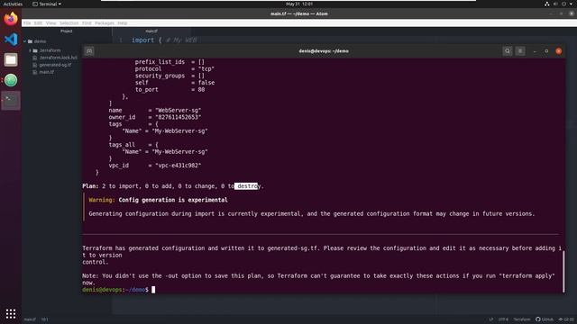 Terraform  - Как импортировать ресурсы полуавтоматически используя блок import