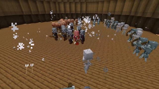 Arbalist Army (Piglin and Pillager) vs Archer Army (Skeleton and Stray) - Minecraft Mob Battle