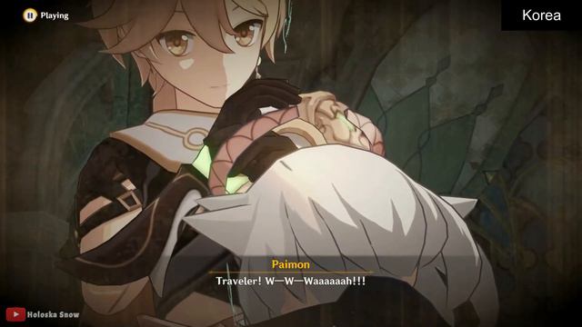 Genshin Impact - Paimon Crying and Hug Traveler All language Sad Moment