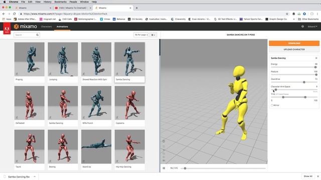 Cinema 4D  Mixamo Tutorial  - Fast  Easy 3D Character Rigging  Animation