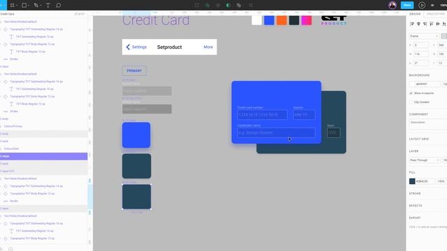 Figma design template. Credit card prototype