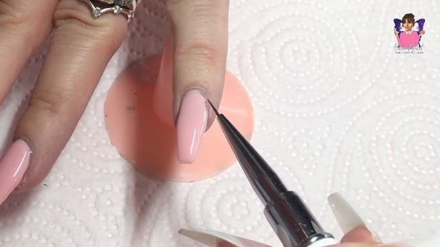 Uv gel nails - coffin style using brush up builder gel - how to