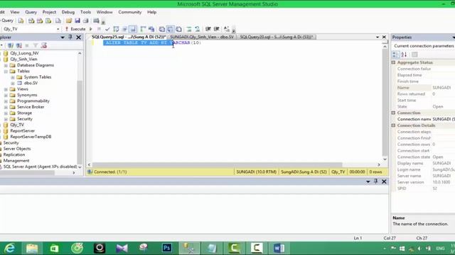 Câu lệnh SQL server  CREATE ALTER DROP