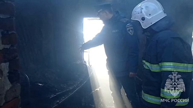 Пожар в частном доме село Наскафтым.