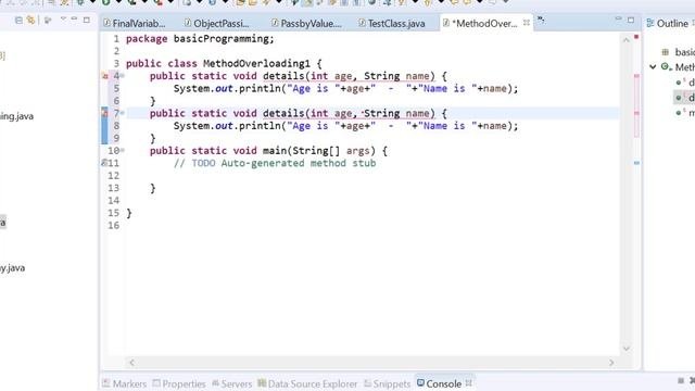 7. Java Basics for Selenium - Method Overloading