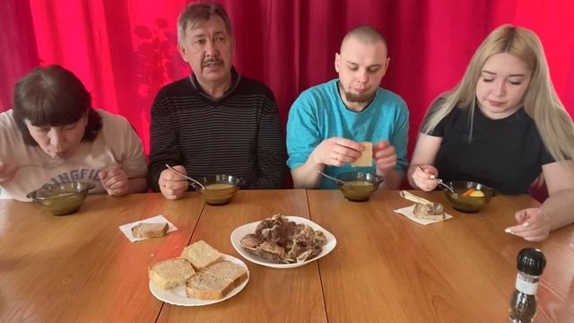 Мукбанг | суп говяжий с картофелем