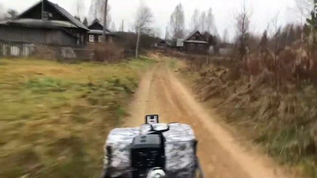 Первый заезд без снега на мотобуксировщике Мужик