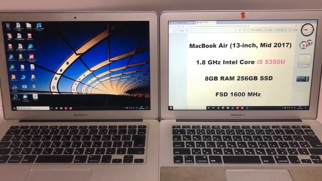 Win10 MacBook Air(2011) i7 2nd generation vs MacBook Air(2017)i5 5th generation startup sequence
