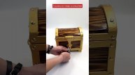 Шкатулка-сундук универсальная ручная работа с внутренней отделкой из золотых страз и замком 240x180
