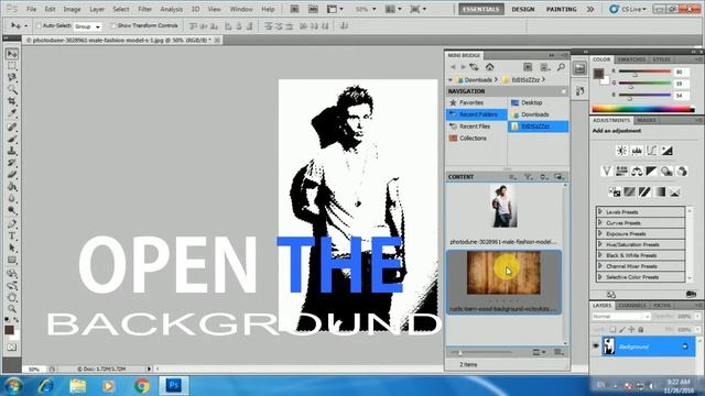 How to make wood burning photo Photoshop CS5 effects