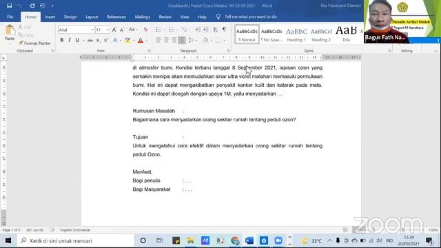 BELAJAR MENULIS ARTIKEL ILMIAH "HARI OZON"