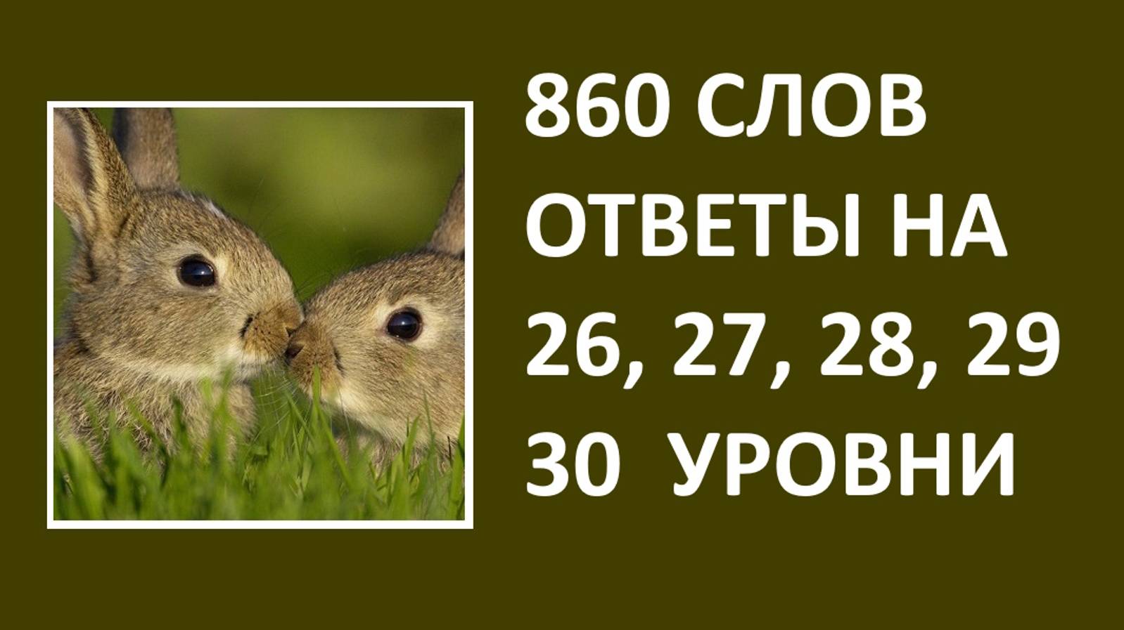 Словесная игра 860 слов ответы 26, 27, 28, 29, 30 уровни