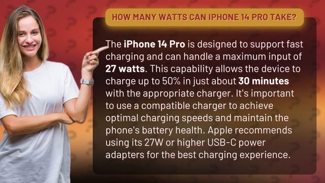 How many watts can iPhone 14 Pro take?