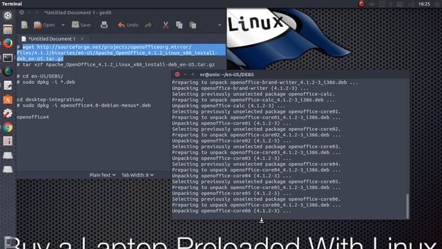 How To Install Apache OpenOffice 4.1.2 Via Terminal  on Ubuntu 15.10